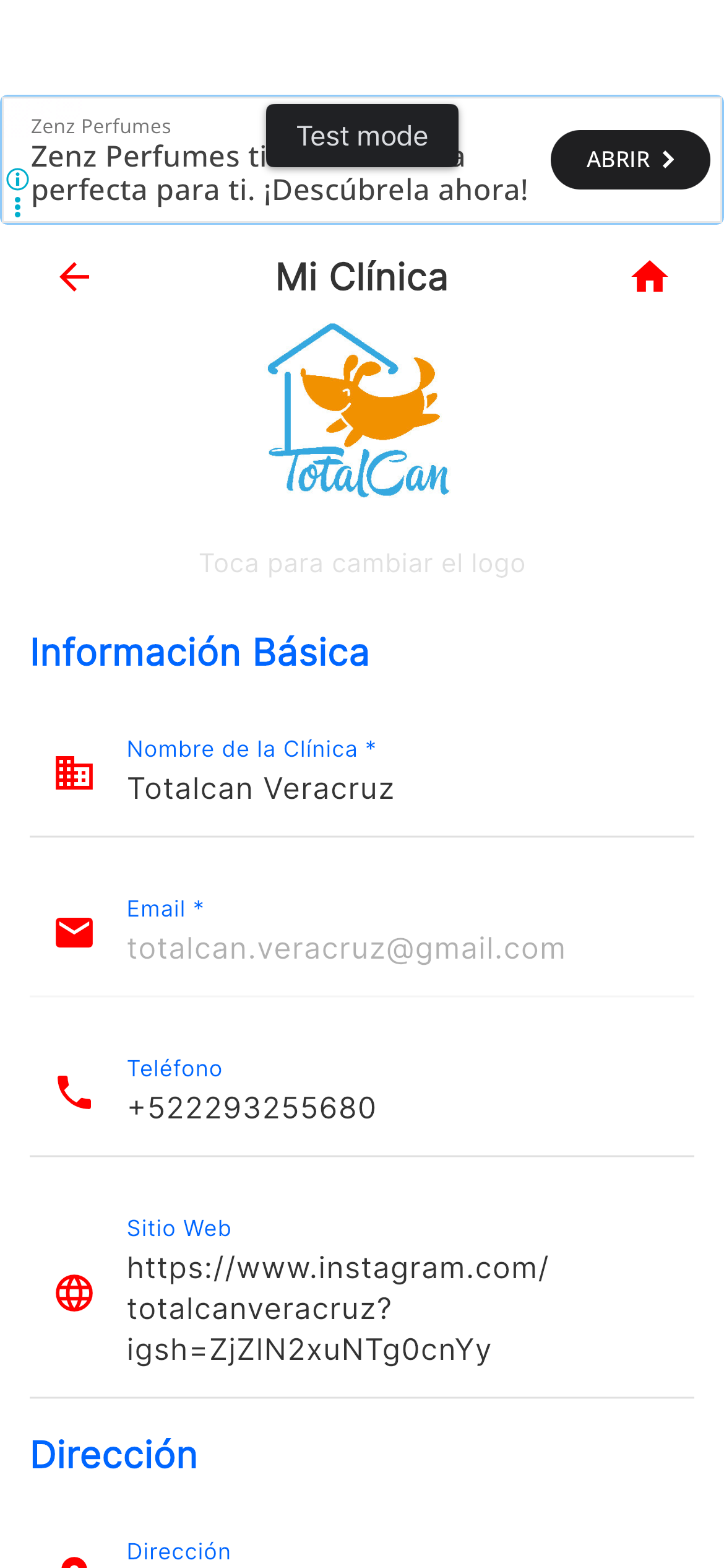 Menú lateral de RedVet